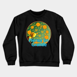 Círculo Abstracto Flores Amarillas Fondo Desenfocado Crewneck Sweatshirt